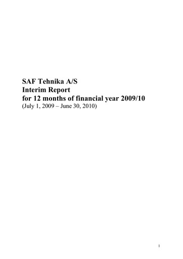Thumbnail SAF Tehnika A/S Financial Report 2009-2010