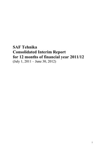 Thumbnail SAF Tehnika A/S Financial Report 2011-2012