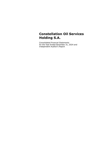 Thumbnail Constellation Oil Services Holding Financial Report 2024
