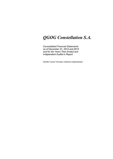 Thumbnail Constellation Oil Services Holding Financial Statement 2014