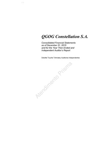 Thumbnail Constellation Oil Services Holding Financial Statement 2015