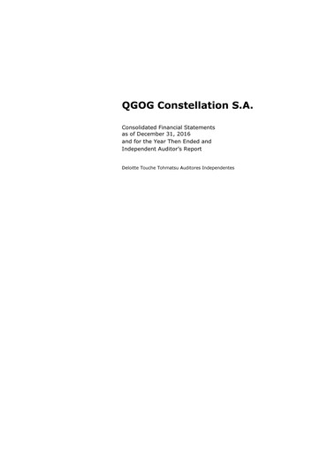 Thumbnail Constellation Oil Services Holding Financial Statement 2016