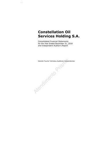 Thumbnail Constellation Oil Services Holding Financial Statement 2018