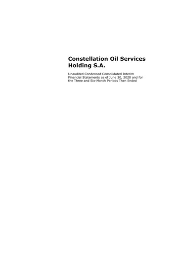 Thumbnail Constellation Oil Services Holding Quarterly Report 2020-q2