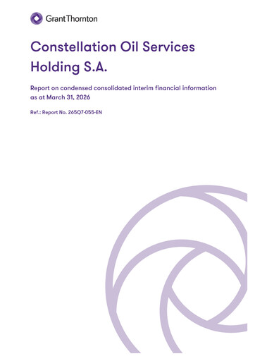 Thumbnail Constellation Oil Services Holding Quarterly Report 2026-q1