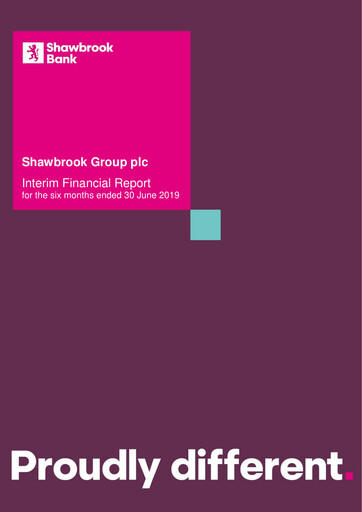 Miniature Shawbrook Group PLC Rapport semestriel 2019-h1