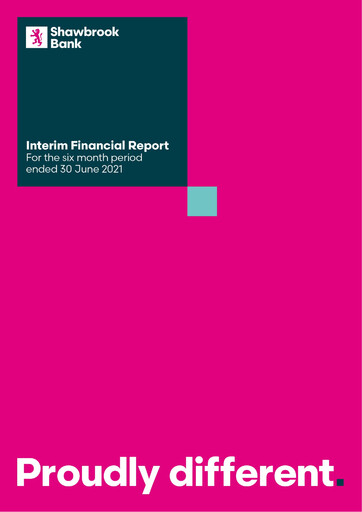 Miniature Shawbrook Group PLC Rapport semestriel 2021-h1