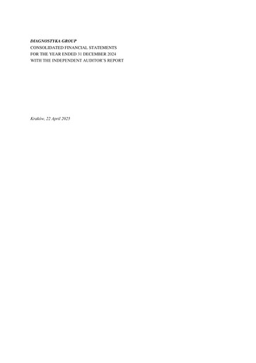 Vorschaubild Diagnostyka S.A. Finanzmitteilung 2024
