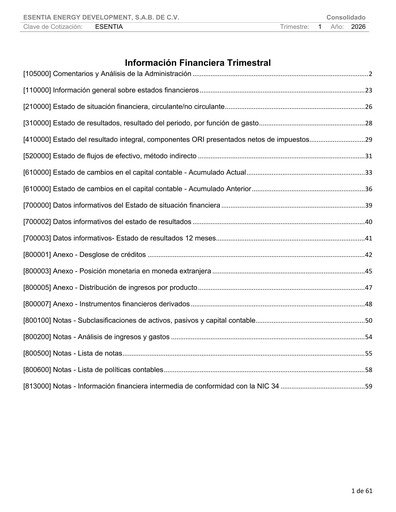 Thumbnail Esentia Energy Systems Quarterly Report 2026-q1