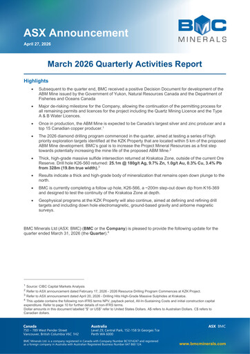 Vorschaubild BMC Minerals Quartalsbericht 2026-q1