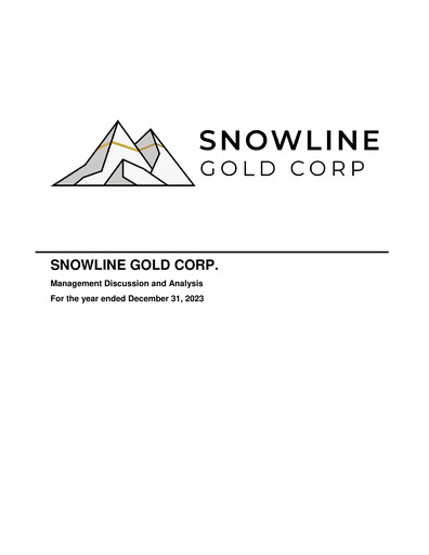 Thumbnail Snowline Gold Corp. Annual Report 2023