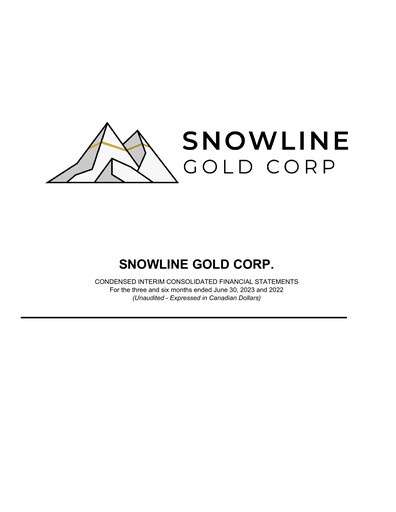 Thumbnail Snowline Gold Corp. Quarterly Report 2023-q2