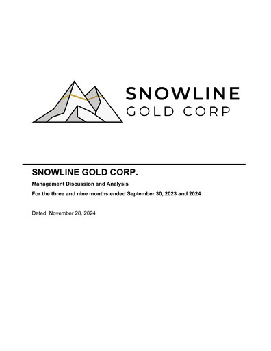 Thumbnail Snowline Gold Corp. Quarterly Report 2024-q3