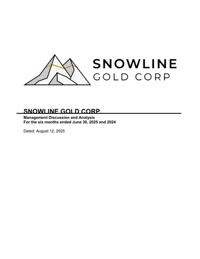 Thumbnail Snowline Gold Corp. Quarterly Report 2025-q2