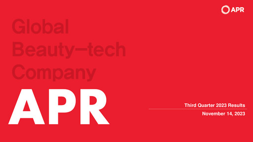 Thumbnail APR Co., Ltd. Quarterly Report 2023-q3