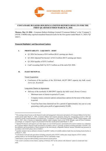 Thumbnail Costamare Bulkers Holdings Limited Quarterly Report 2026-q1