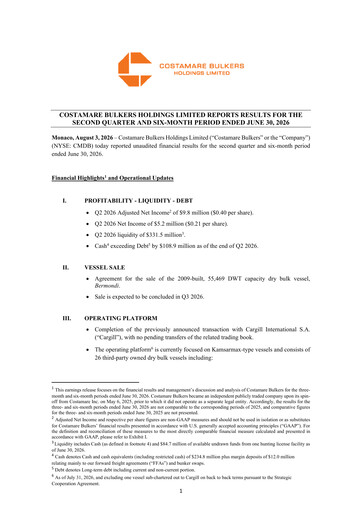 Thumbnail Costamare Bulkers Holdings Limited Quarterly Report 2026-q2