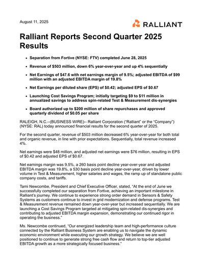 Vorschaubild Ralliant Corporation Quartalsbericht 2025-q2