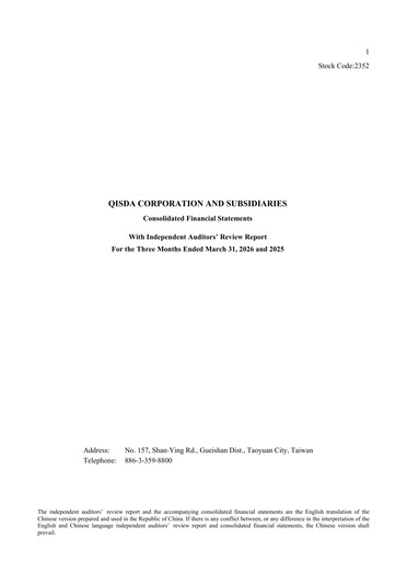 Thumbnail Qisda Corporation Quarterly Report 2026-q1