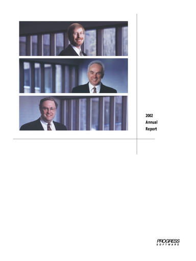 Thumbnail Progress Software
 Annual Report 2002