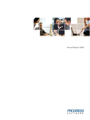 Thumbnail Progress Software
 Annual Report 2005
