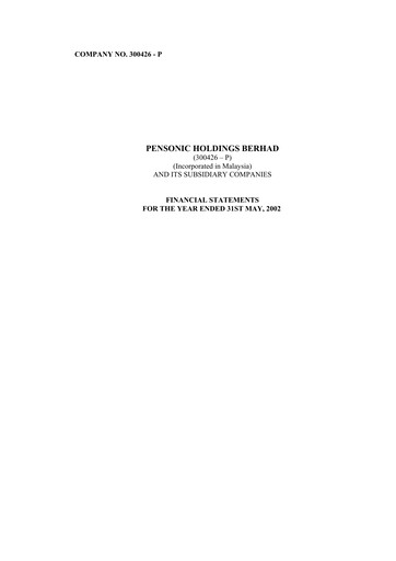 Thumbnail Pensonic Holdings Berhad Financial Statement 2002