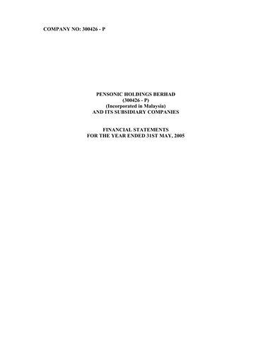 Thumbnail Pensonic Holdings Berhad Financial Statement 2005