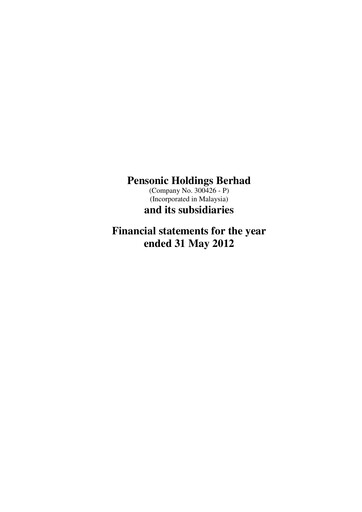 Thumbnail Pensonic Holdings Berhad Financial Statement 2012