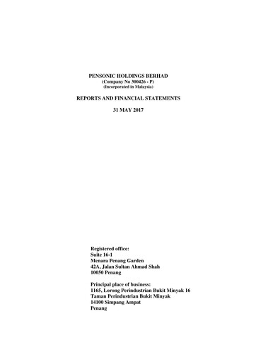 Thumbnail Pensonic Holdings Berhad Financial Statement 2017