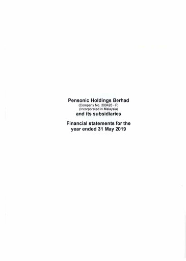 Thumbnail Pensonic Holdings Berhad Financial Statement 2019