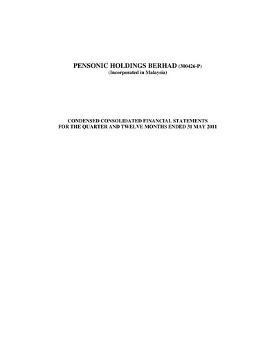 Thumbnail Pensonic Holdings Berhad Quarterly Report 2011-q4