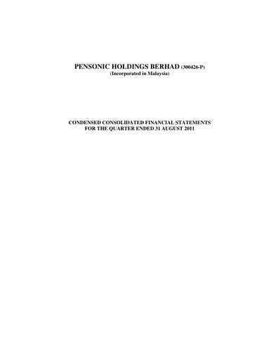 Thumbnail Pensonic Holdings Berhad Quarterly Report 2012-q1