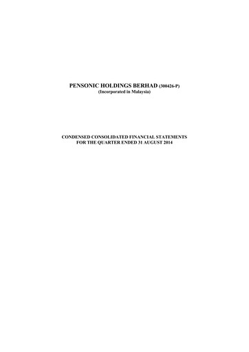 Thumbnail Pensonic Holdings Berhad Quarterly Report 2015-q1