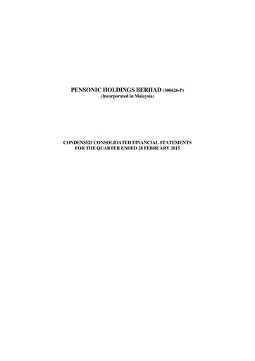 Thumbnail Pensonic Holdings Berhad Quarterly Report 2015-q3