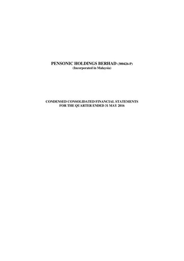 Thumbnail Pensonic Holdings Berhad Quarterly Report 2016-q4