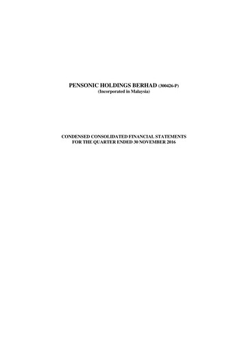 Thumbnail Pensonic Holdings Berhad Quarterly Report 2017-q2