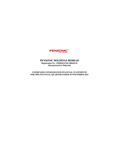 Thumbnail Pensonic Holdings Berhad Quarterly Report 2022-q2