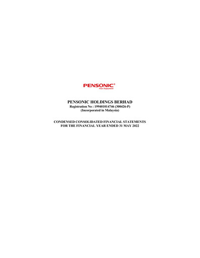 Thumbnail Pensonic Holdings Berhad Quarterly Report 2022-q4