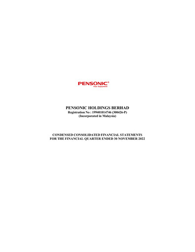 Thumbnail Pensonic Holdings Berhad Quarterly Report 2023-q2