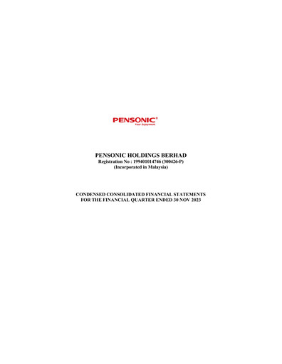 Thumbnail Pensonic Holdings Berhad Quarterly Report 2024-q2