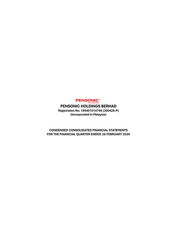 Thumbnail Pensonic Holdings Berhad Quarterly Report 2026-q3