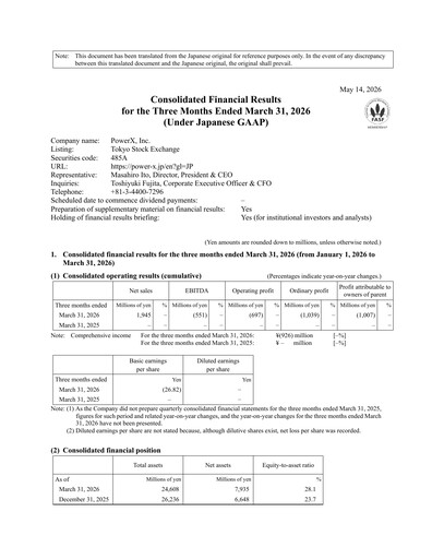 Thumbnail PowerX, Inc. Quarterly Report 2026-q1
