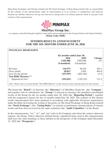 Thumbnail MiniMax Group Half-year Report 2026-h1