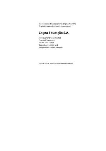 Thumbnail Cogna Educação Financial Statement 2020