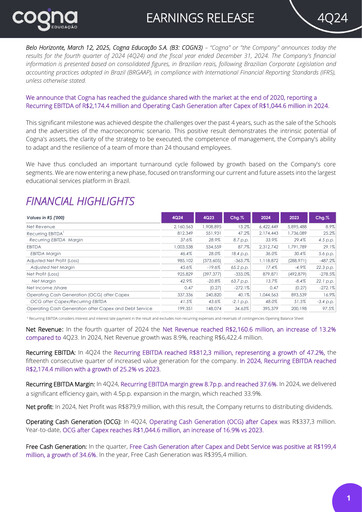 Thumbnail Cogna Educação Quarterly Report 2024-q4