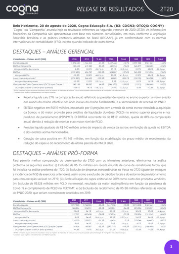Thumbnail Cogna Educação Quarterly Report 2020-q2
