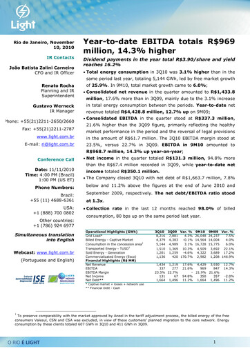 Thumbnail Light S.A. Quarterly Report 2010-q3