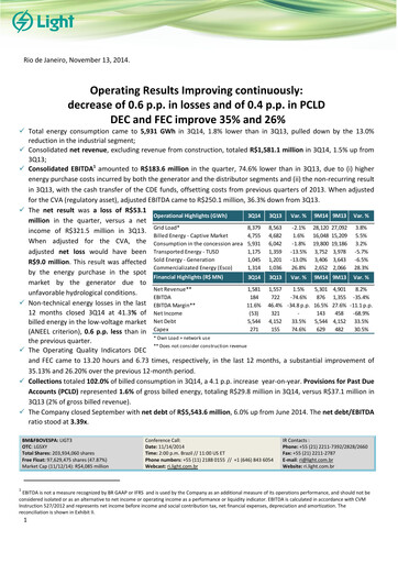 Thumbnail Light S.A. Quarterly Report 2014-q3