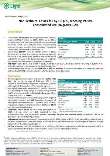 Thumbnail Light S.A. Quarterly Report 2015-q1