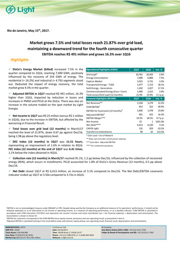 Thumbnail Light S.A. Quarterly Report 2017-q1